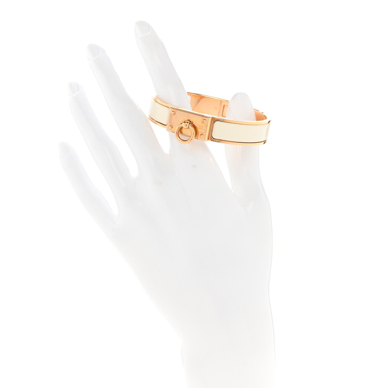 Hermes Enamel Anneau Bracelet PM White 2 of 5