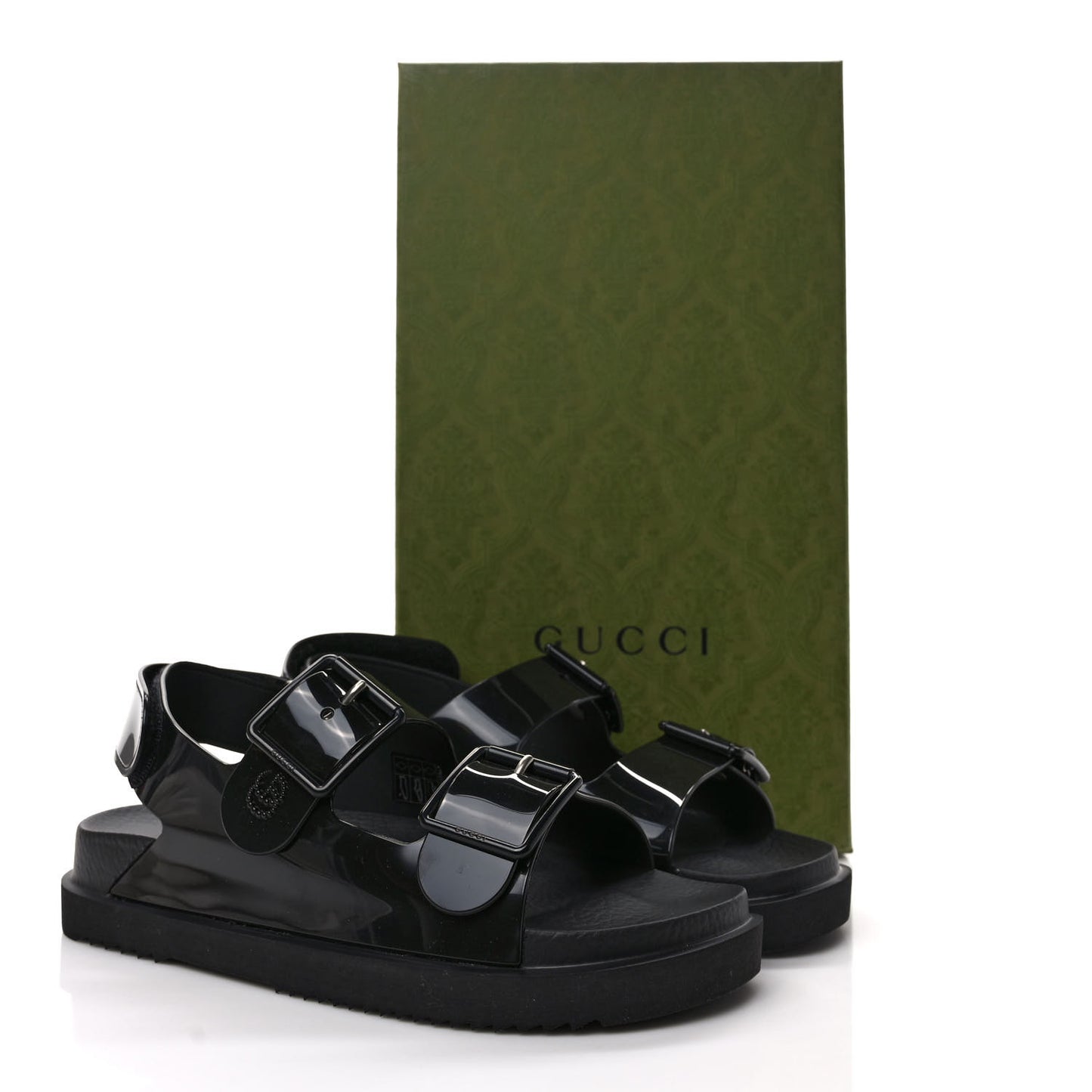 Rubber Mini Double G Womens Isla Dad Sandals 38 Black