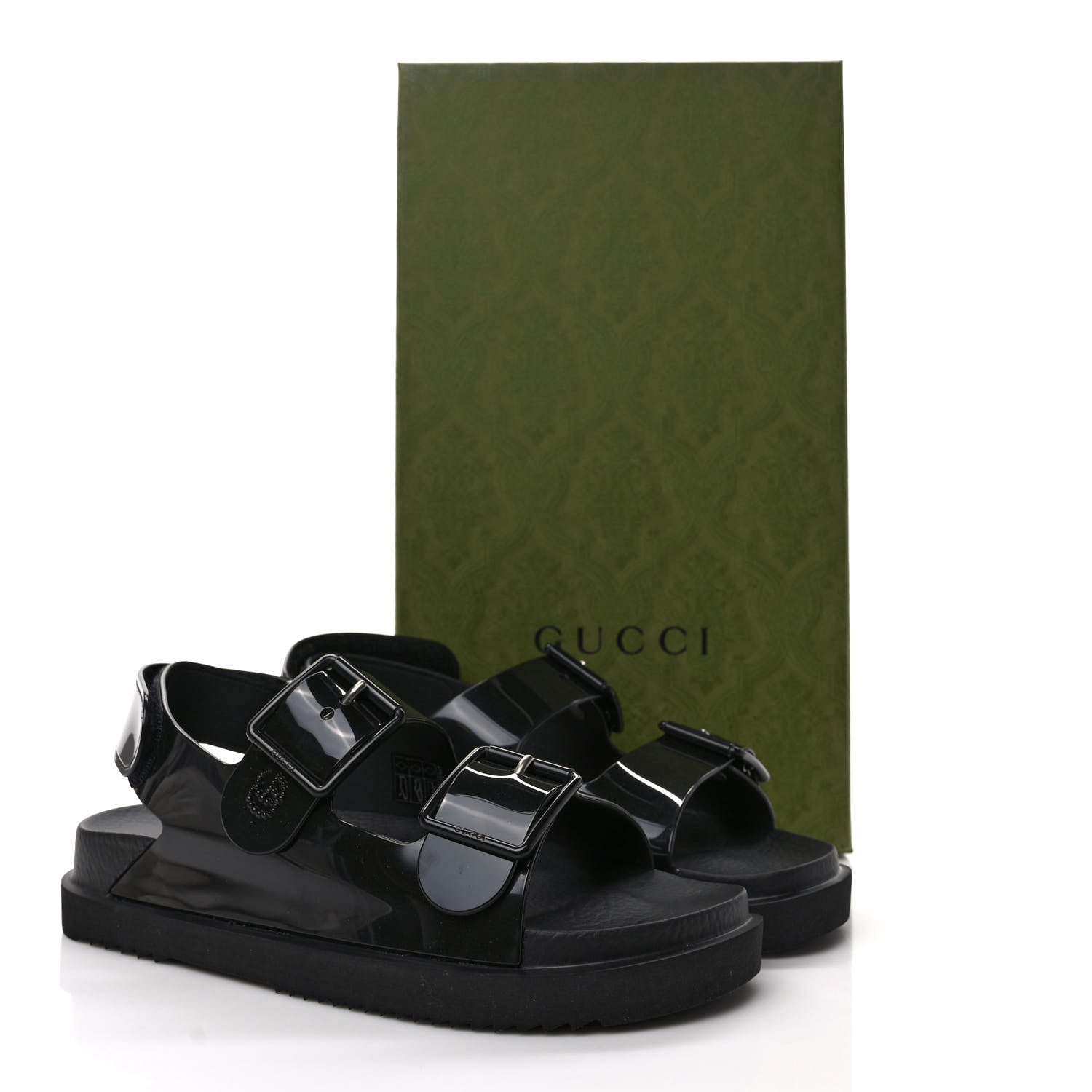 Gucci Rubber Mini Double G Womens Isla Dad Sandals 38 Black 10 of 10