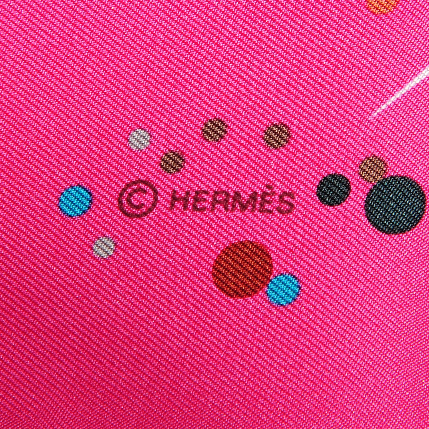 Hermes Silk Magic Kelly Scarf 90 Rose Indien Vieux Rose Blanc 6 of 8