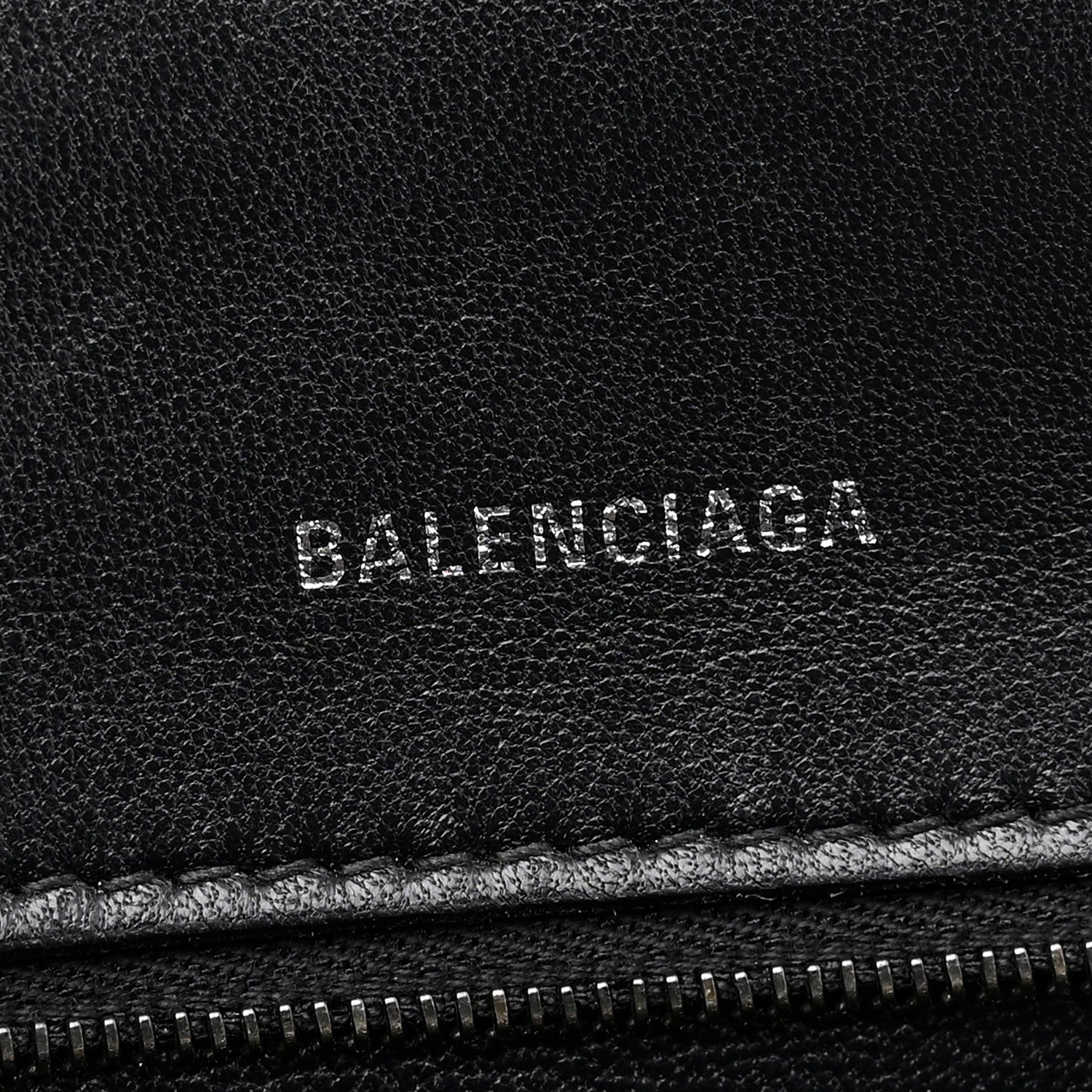 Balenciaga Shiny Calfskin Monochrome Crocodile Embossed Small Hourglass Top Handle Bag Black 6 of 11
