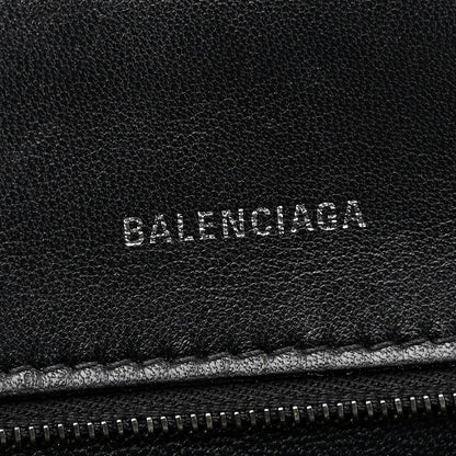 Balenciaga Shiny Calfskin Monochrome Crocodile Embossed Small Hourglass Top Handle Bag Black 6 of 11