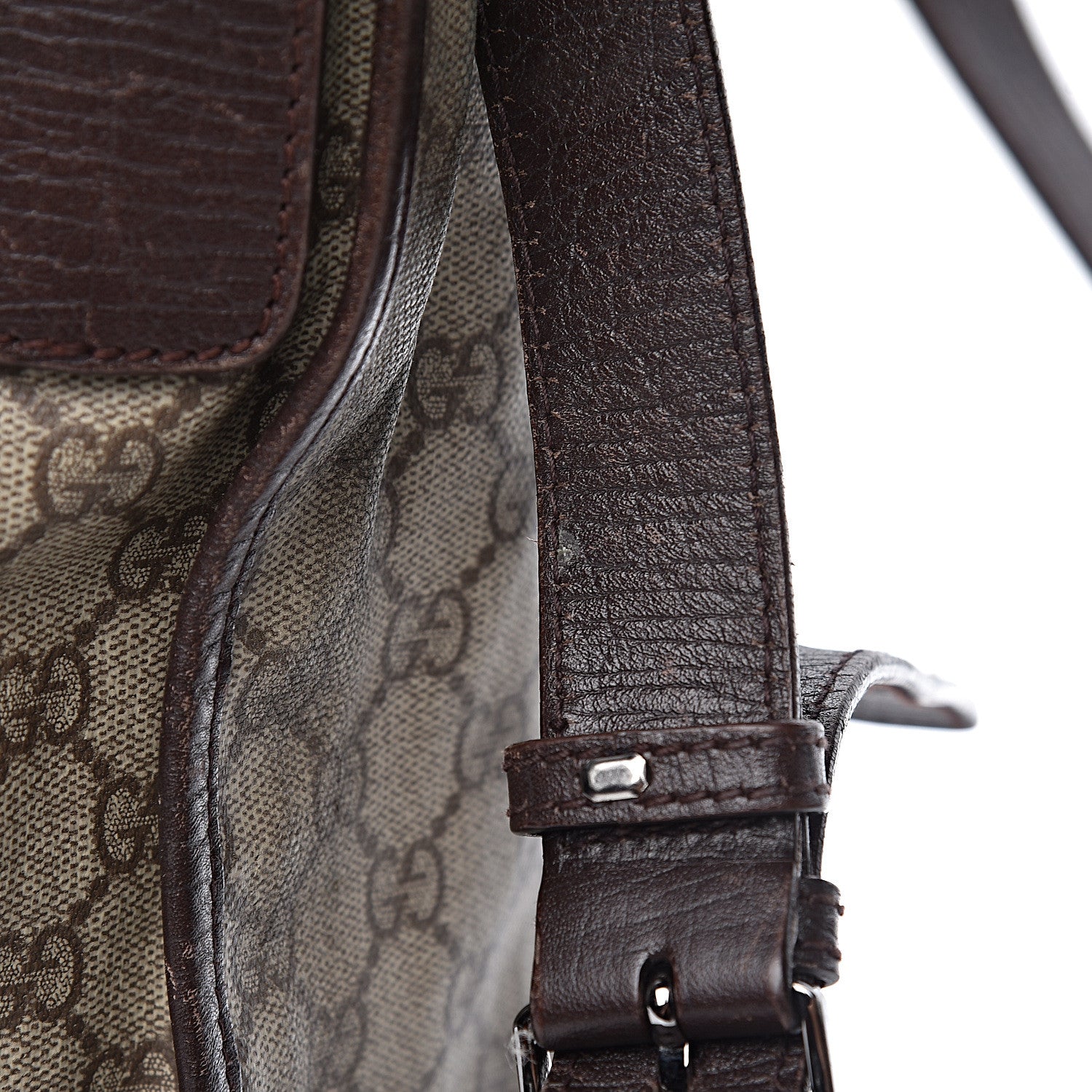 Gucci GG Plus Monogram Web Large Flap Messenger Bag Beige Dark Brown 31 of 34