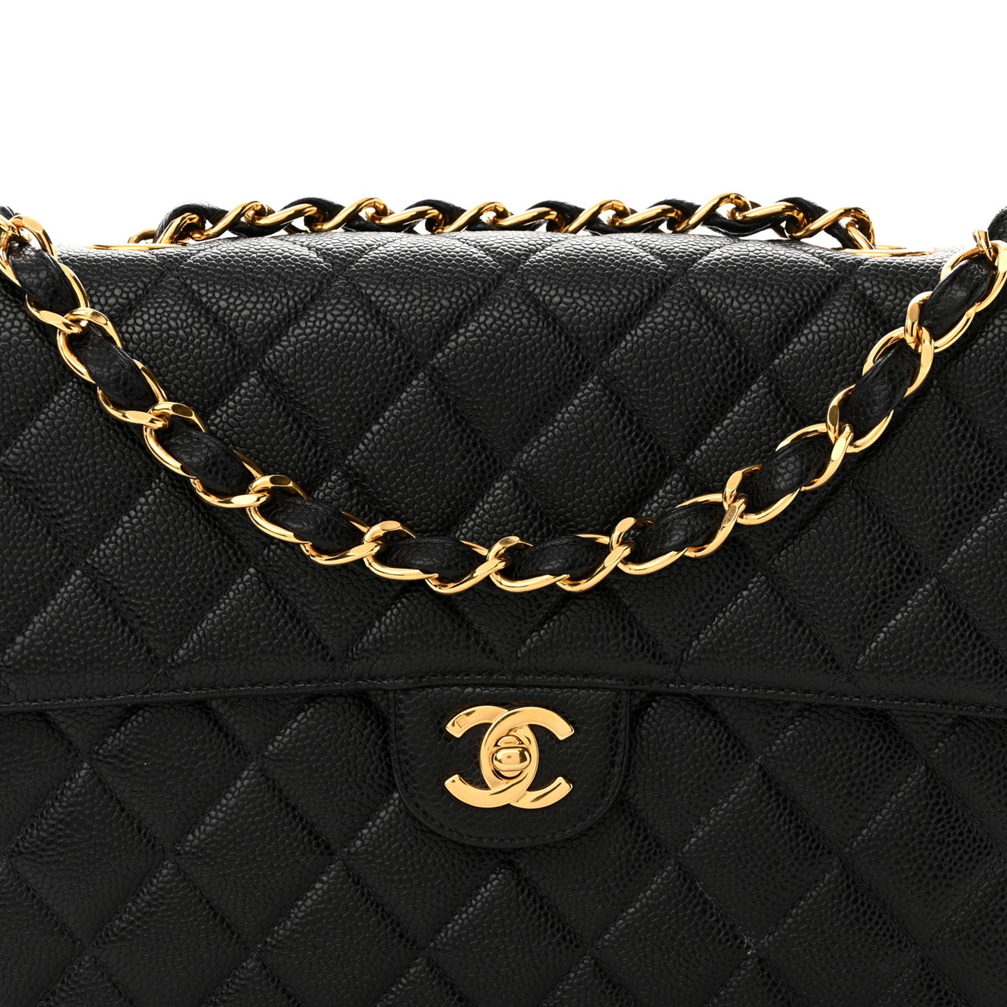 Caviar Jumbo Single Flap Black