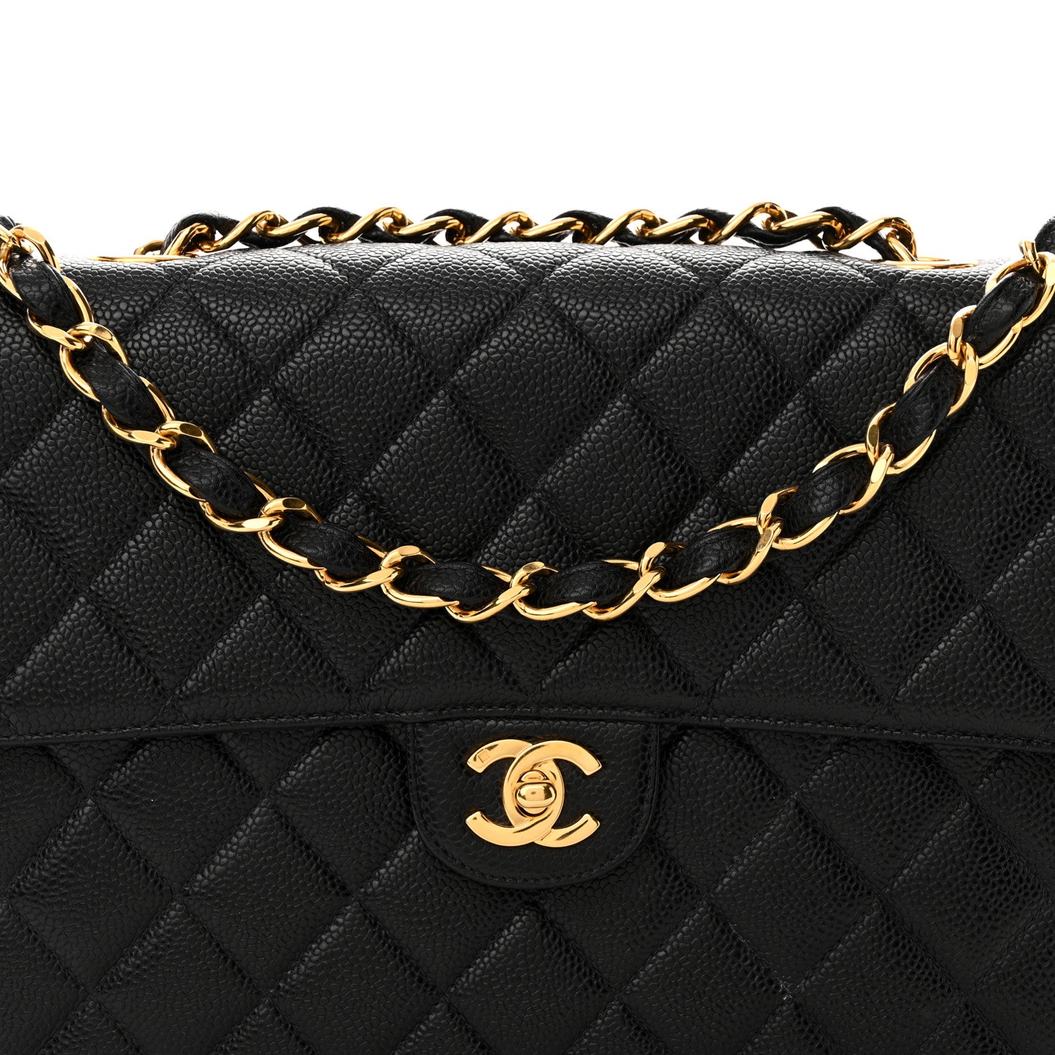Chanel Caviar Jumbo Single Flap Black 8 of 12