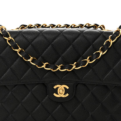 Chanel Caviar Jumbo Single Flap Black 8 of 12