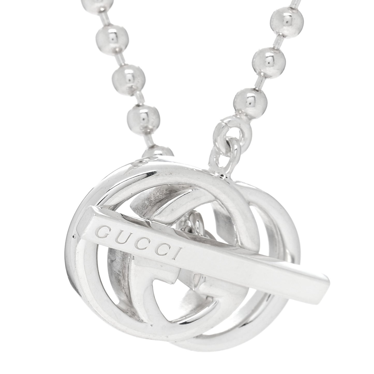 Sterling Silver Interlocking G Brit Toggle Necklace