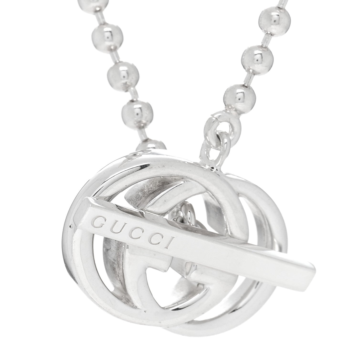 Gucci Sterling Silver Interlocking G Brit Toggle Necklace 4 of 4
