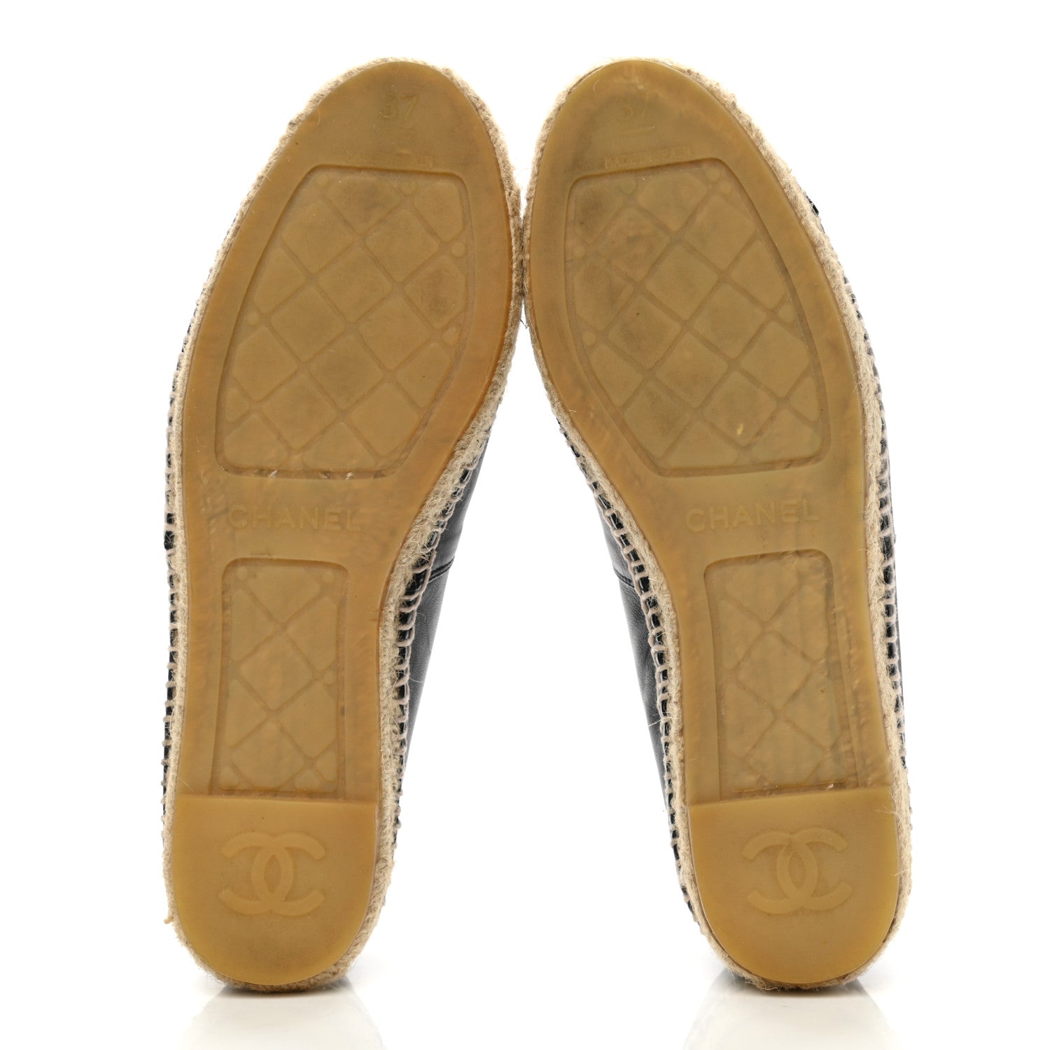 Chanel Lambskin CC Espadrilles 37 Black 5 of 10