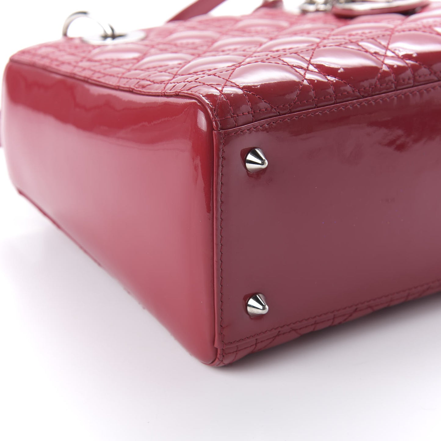 Patent Cannage Medium Lady Dior Red