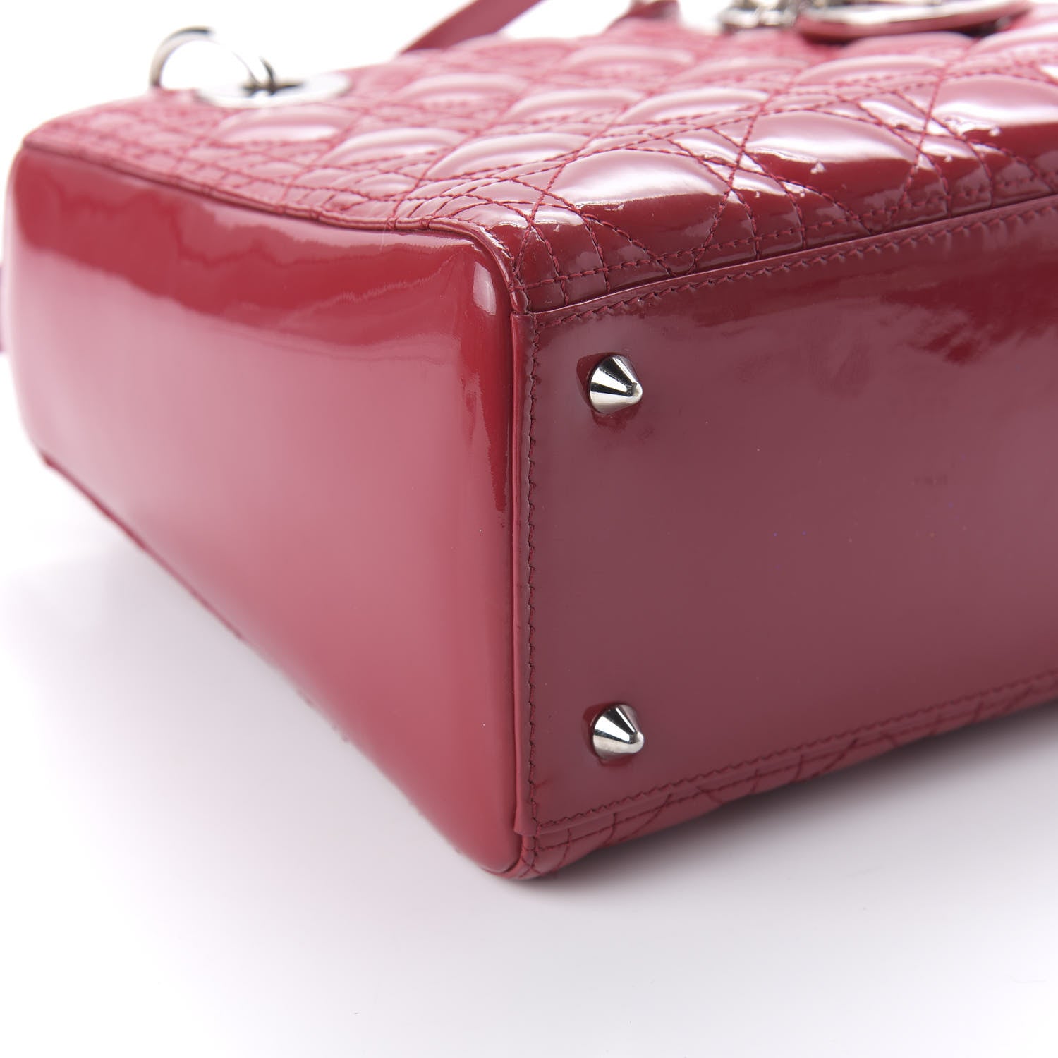 Christian Dior Patent Cannage Medium Lady Dior Red 6 of 9