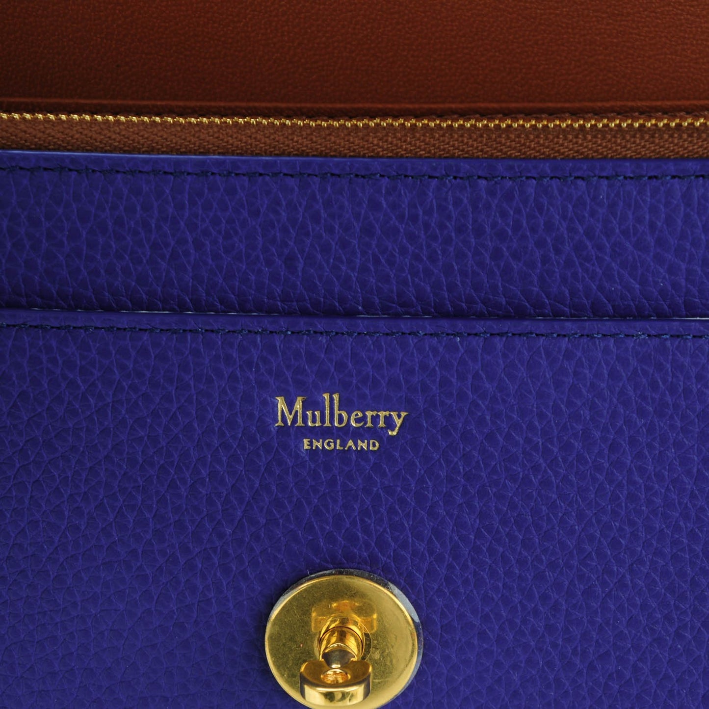 Small Classic Grain Calfskin Small Darley Indigo