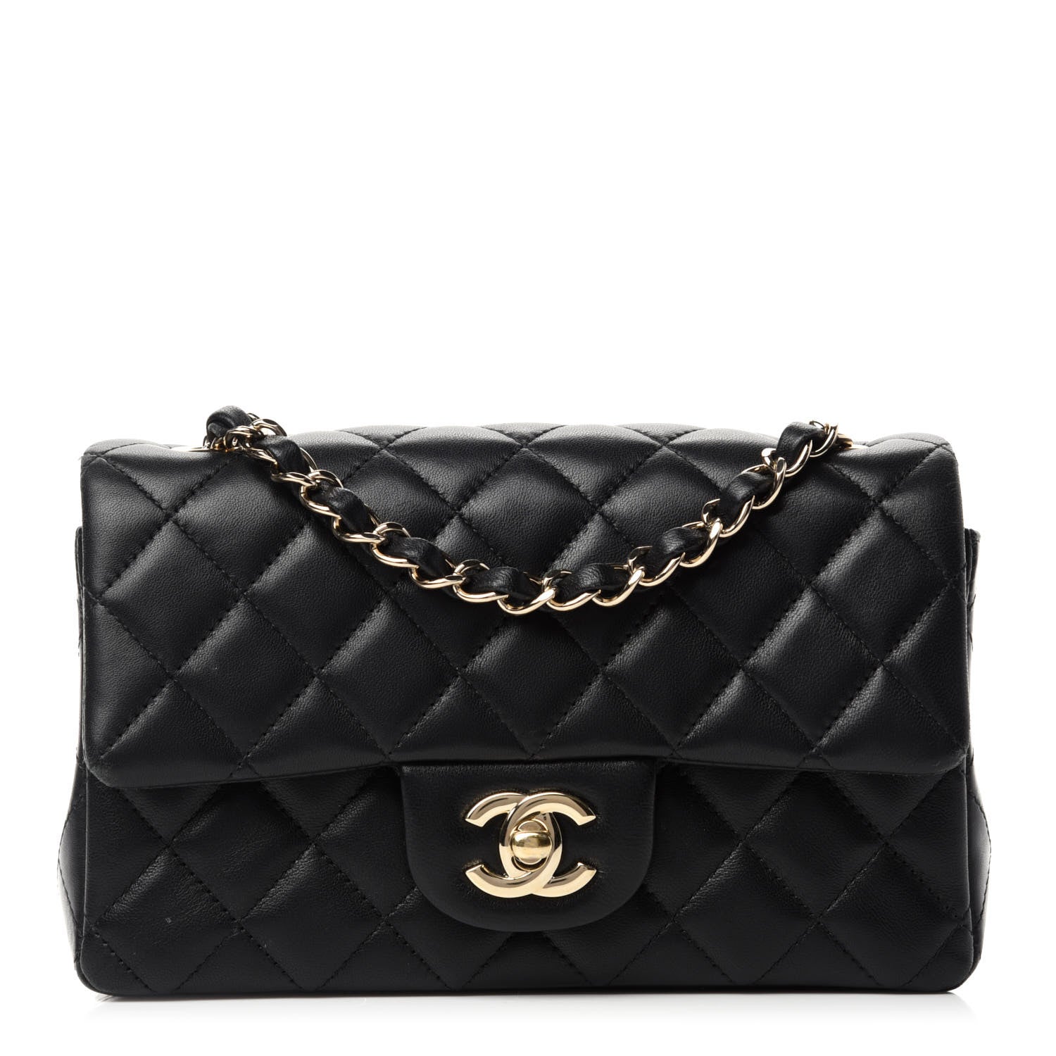 Chanel Lambskin Quilted Mini Rectangular Flap Black 1 of 12