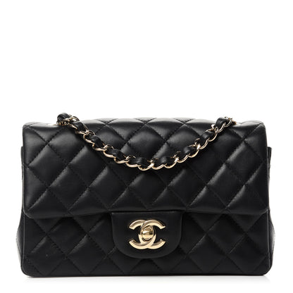 Chanel Lambskin Quilted Mini Rectangular Flap Black 1 of 12