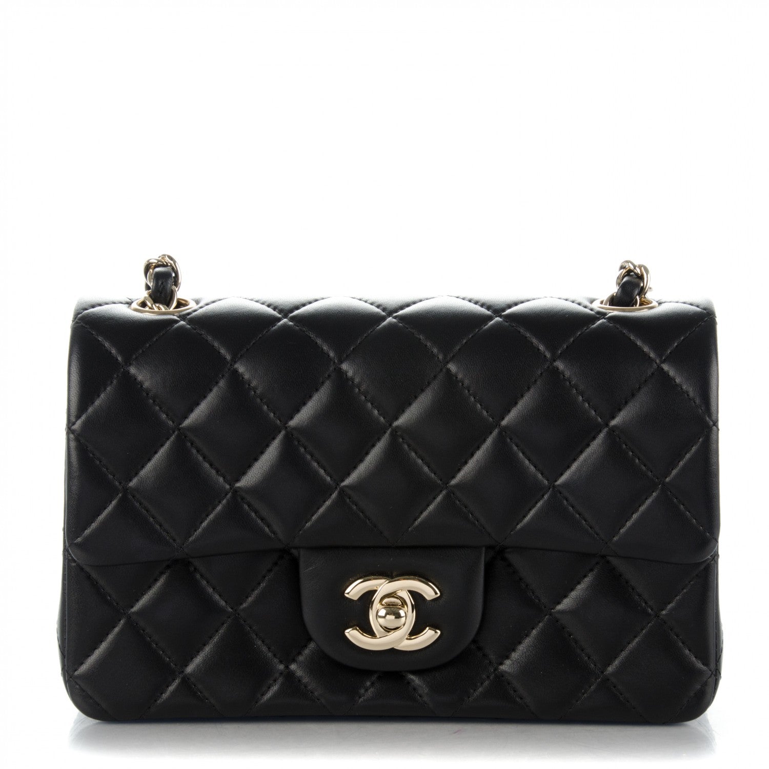 Chanel Lambskin Quilted Mini Rectangular Flap Black 1 of 7