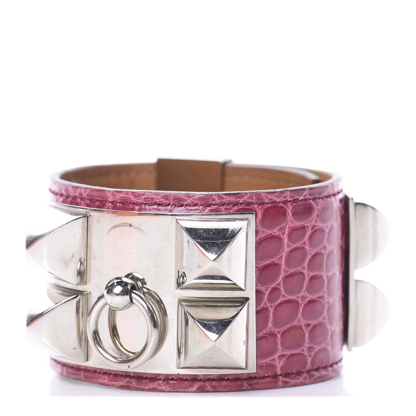 Shiny Alligator Collier De Chien CDC Bracelet S Fuchsia