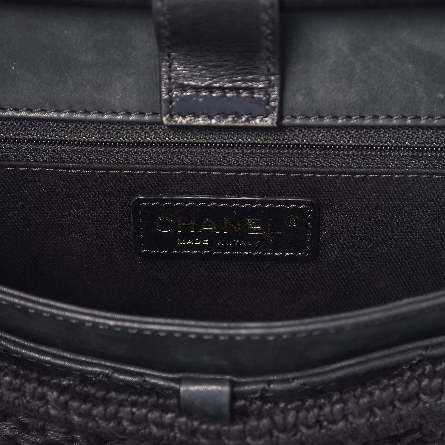 Chanel Crochet Iridescent Calfskin Quilted Fringe Messenger Black 6 of 7