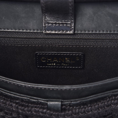 Chanel Crochet Iridescent Calfskin Quilted Fringe Messenger Black 6 of 7