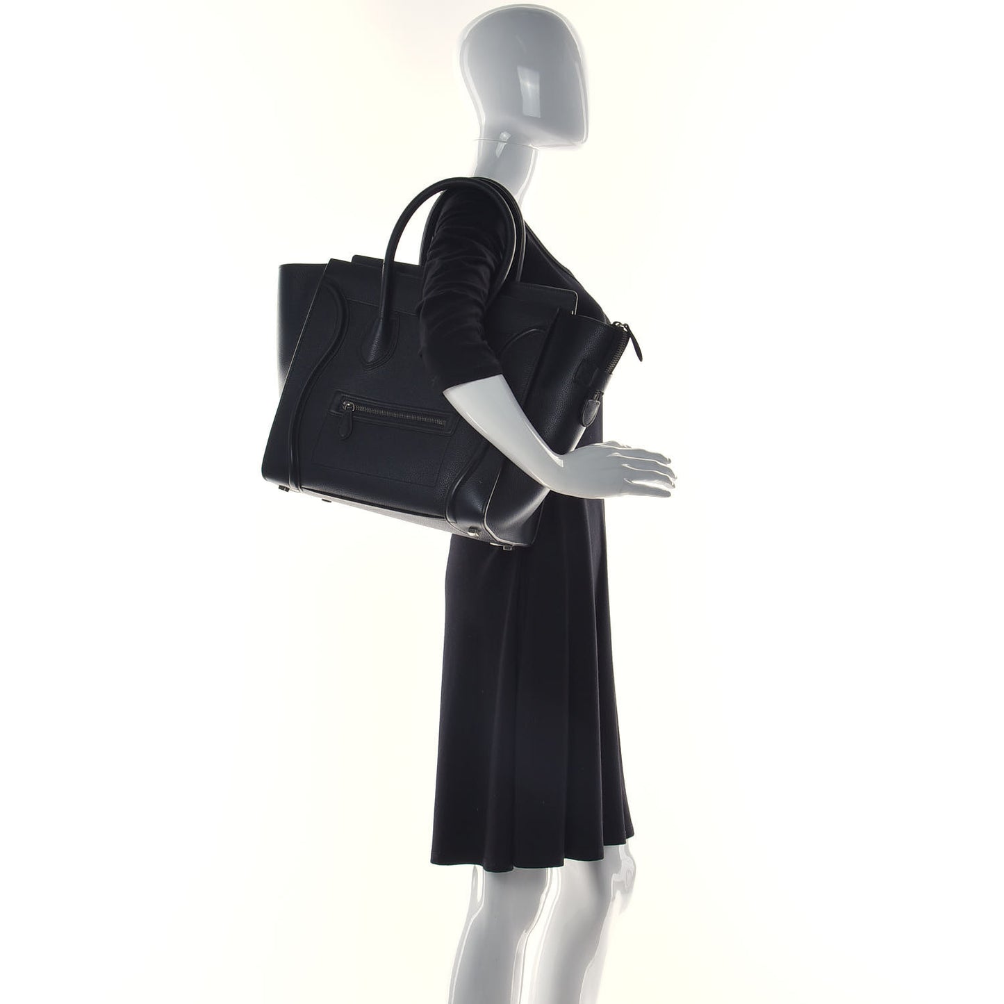 Drummed Calfskin Mini Luggage Black