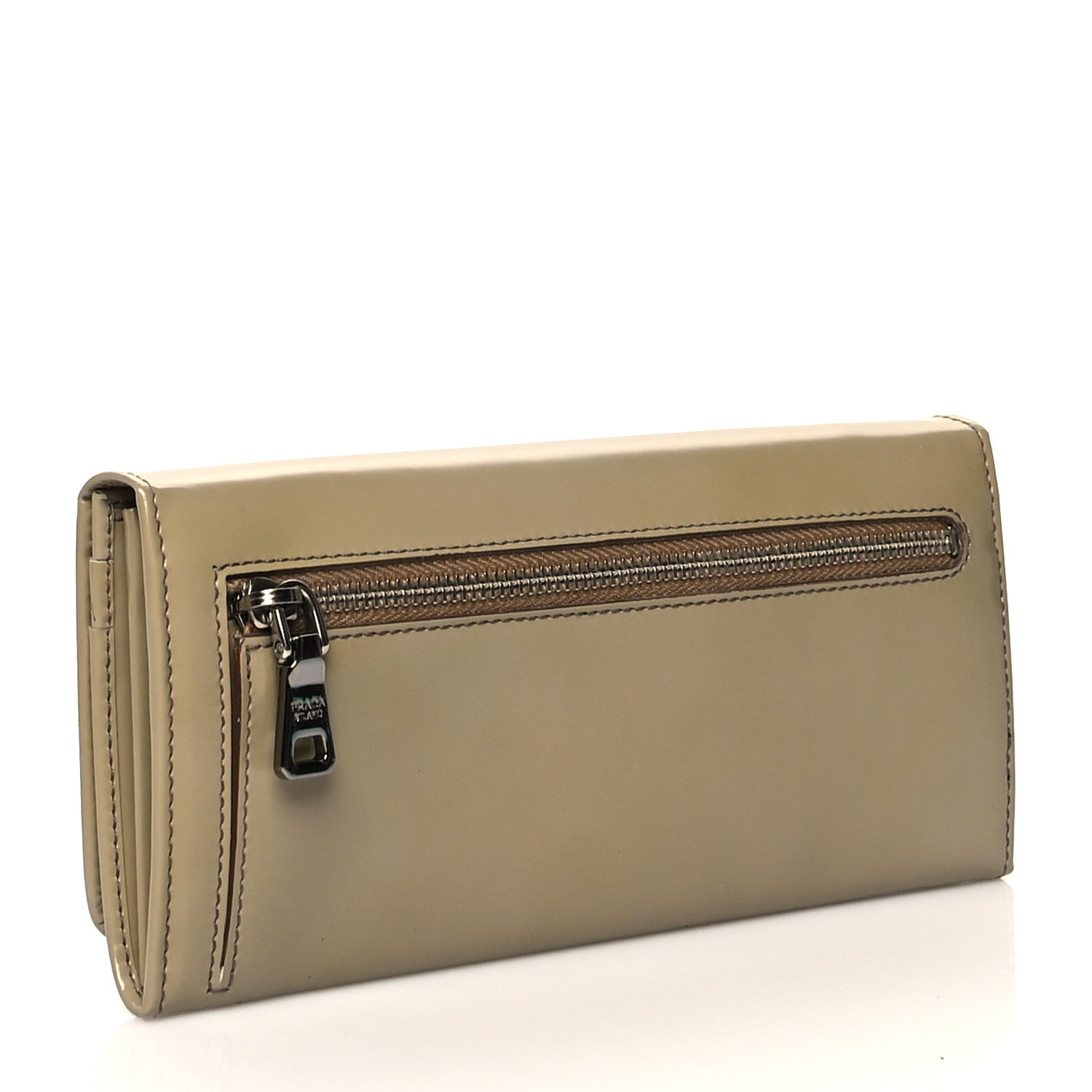 Prada Spazzolato Continental Flap Wallet Beige 3 of 9