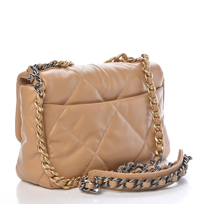 Chanel Lambskin Quilted Medium 19 Flap Dark Beige 3 of 11