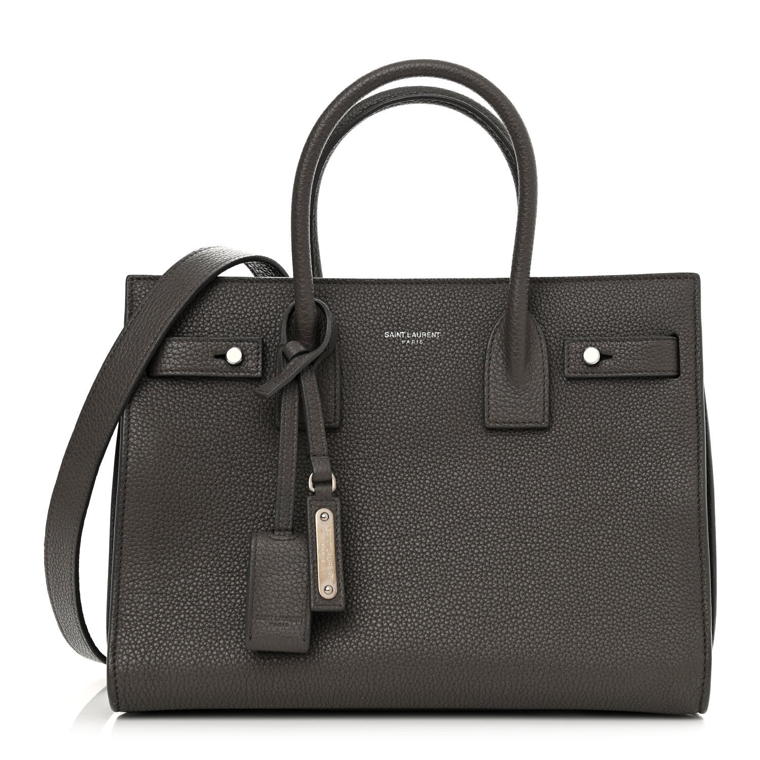 Saint Laurent Grained Calfskin Baby Sac De Jour Souple Fog 1 of 15