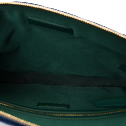 Chanel Jersey Quilted Medium Cosmetic Case Blue 4 of 8