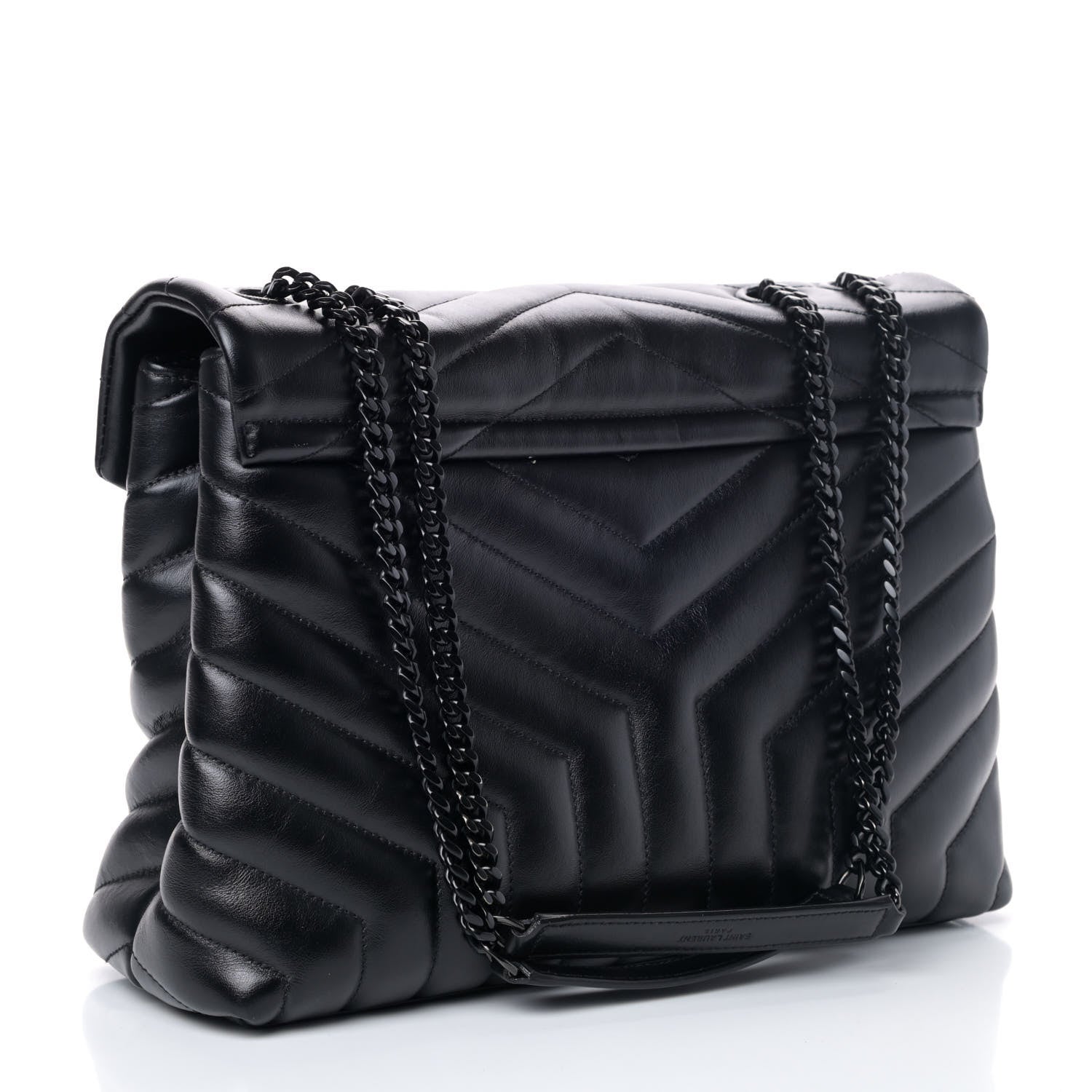 Saint Laurent Calfskin Y Quilted Monogram Medium Loulou Chain Satchel Black 2 of 4