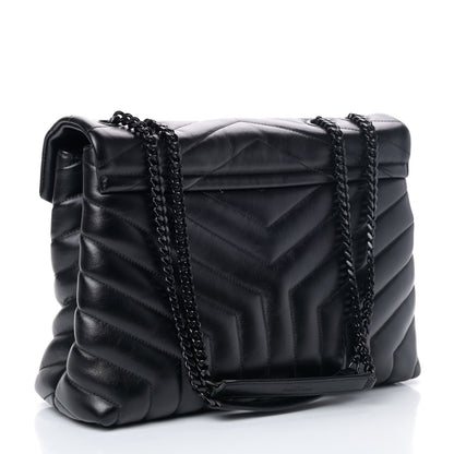 Saint Laurent Calfskin Y Quilted Monogram Medium Loulou Chain Satchel Black 2 of 4