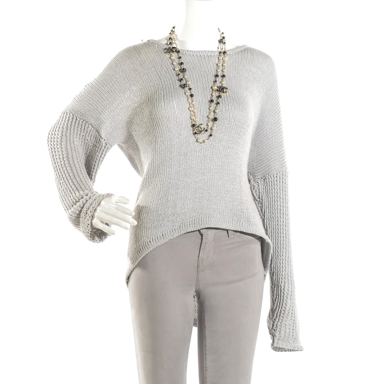 Chanel Pearl Beaded CC Long Necklace Gold Black 2 of 5