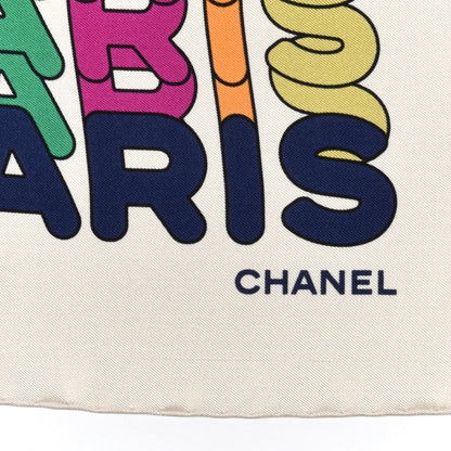 Chanel Silk Twill Printed Bandana Ecru Black Multicolor 2 of 3