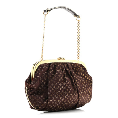 Louis Vuitton Satin Monogram Aumoniere Clutch Brown 3 of 9