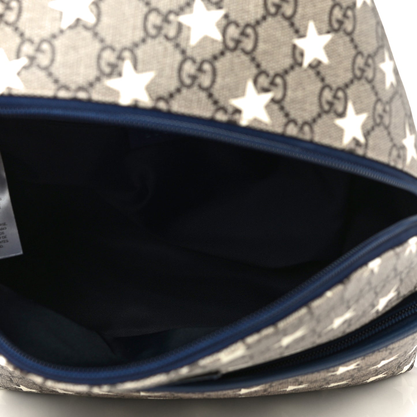 GG Supreme Monogram Stars Childrens Backpack Beige Ebony Yellow Royal