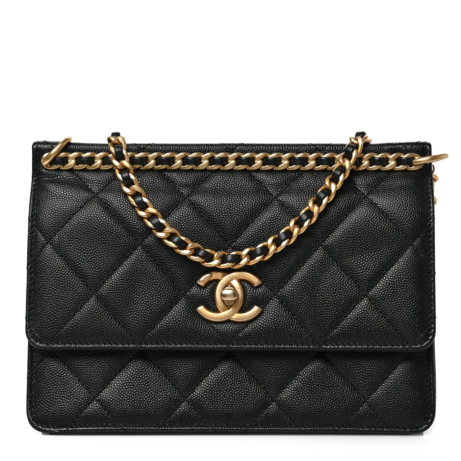 Chanel Caviar Quilted Small Chain Frame Flap Black 1 of 9