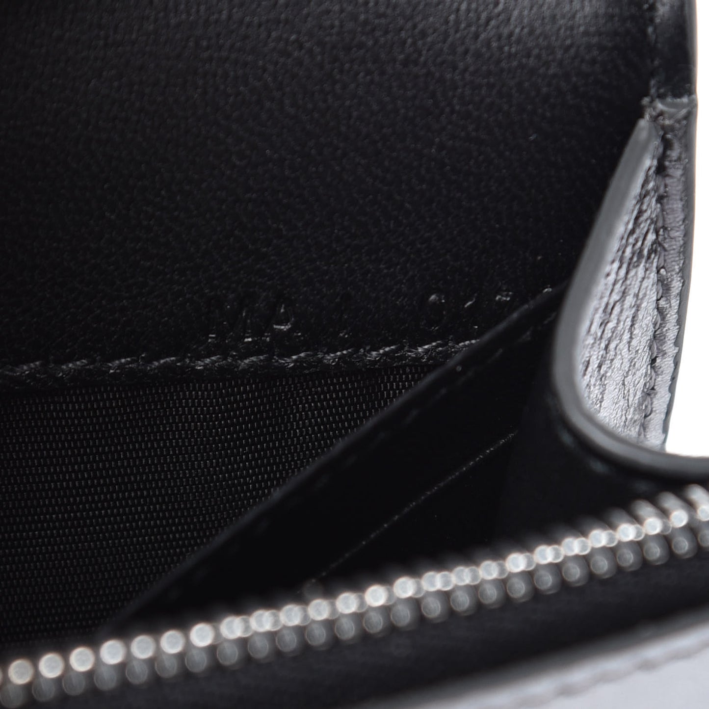 Metallic Goatskin Emblem Chain Wallet Silver