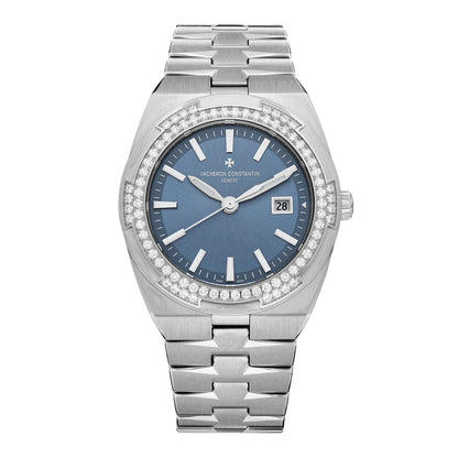 Vacheron Constantin Stainless Steel Diamond Bezel 33mm Overseas Quartz Watch Blue 1205V/100A-B590 1 of 6