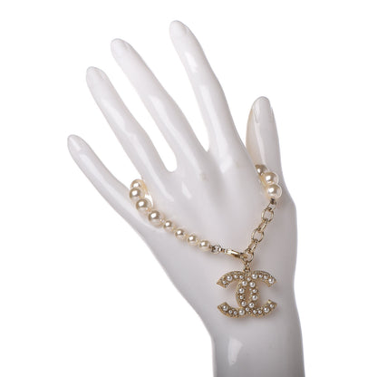 Chanel Pearl Crystal CC Bracelet Gold 2 of 5