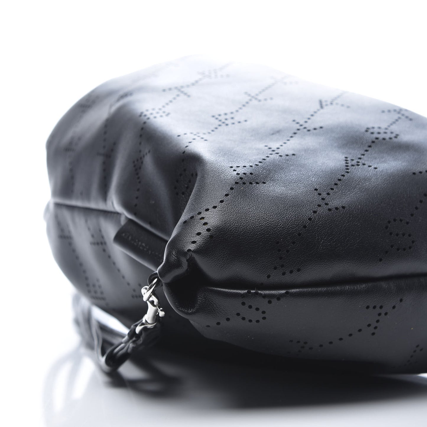 Eco Alter Nappa Perforated Logo Mini Drawstring Backpack Black