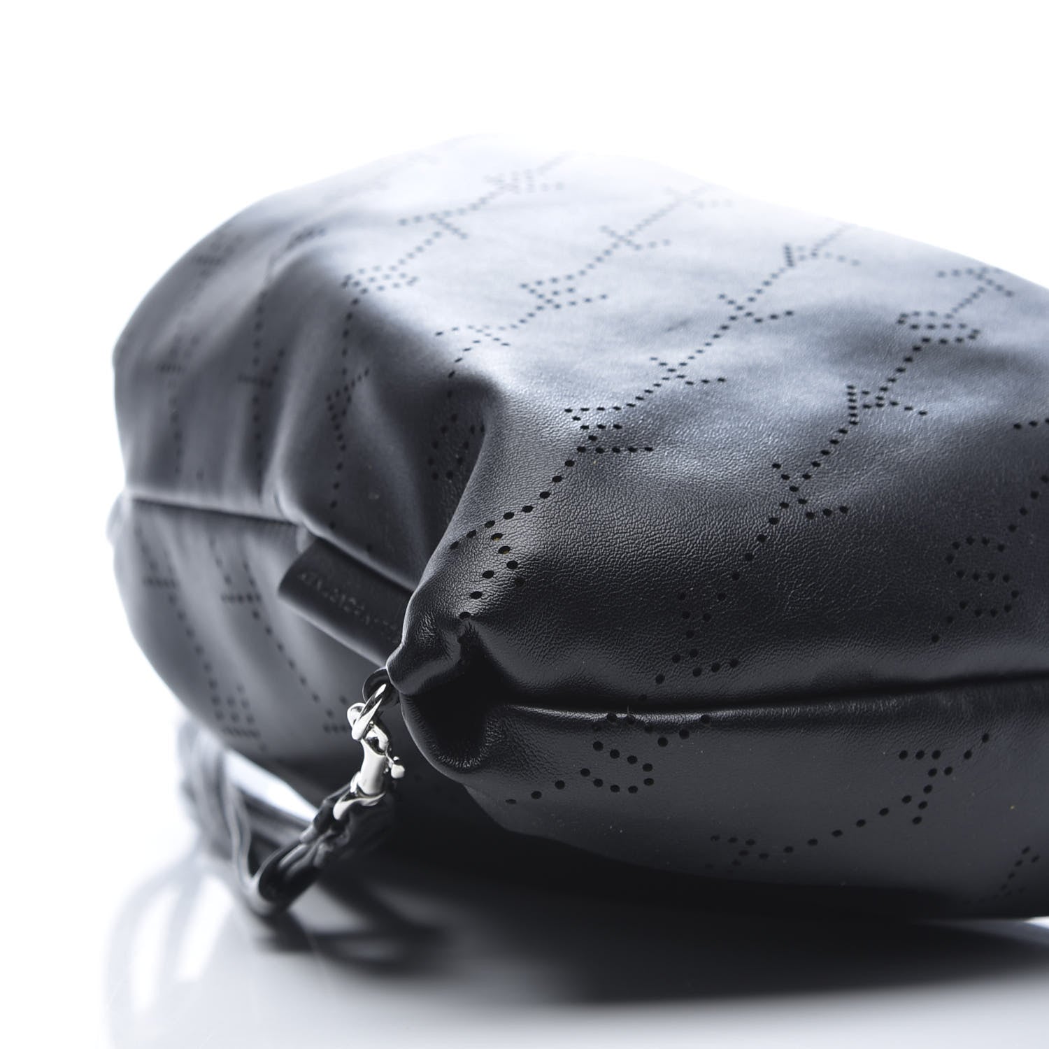 Stella McCartney Eco Alter Nappa Perforated Logo Mini Drawstring Backpack Black 7 of 9