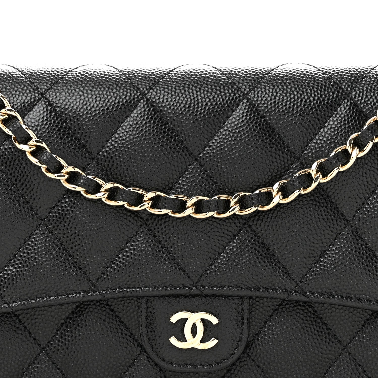 Chanel Caviar Quilted Phone Holder Wallet on Removable Chain Black 10 of 15