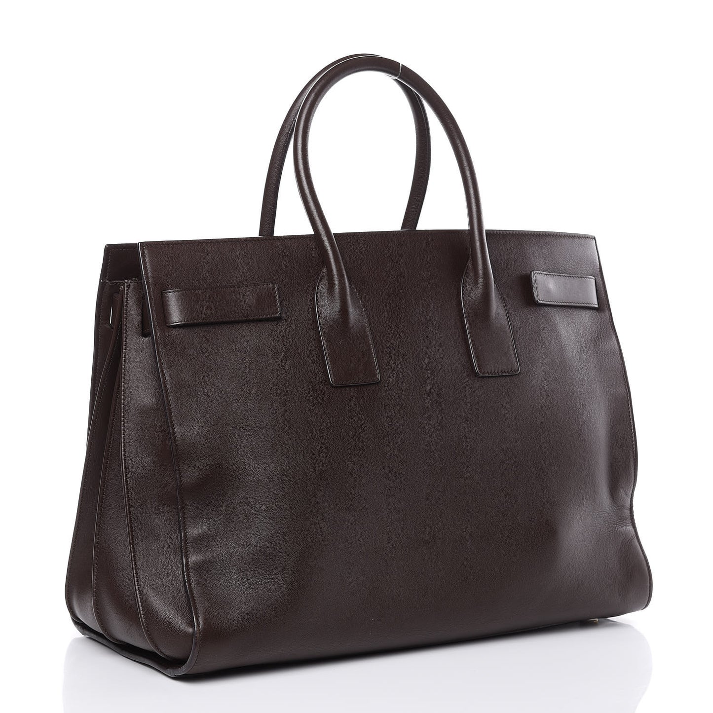 Calfskin Large Sac De Jour Carryall Dark Brown