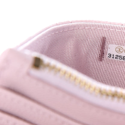 Chanel Caviar Quilted CC Zip Card Holder Light Pink 7 of 9