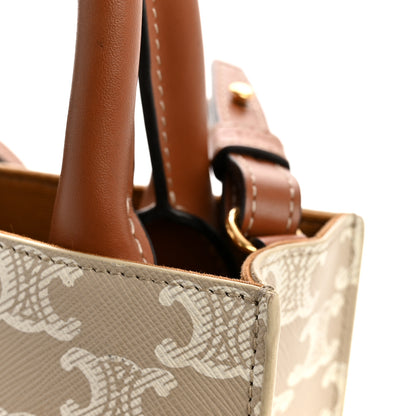 Celine Triomphe Canvas Calfskin Mini Vertical Cabas Grege 10 of 13