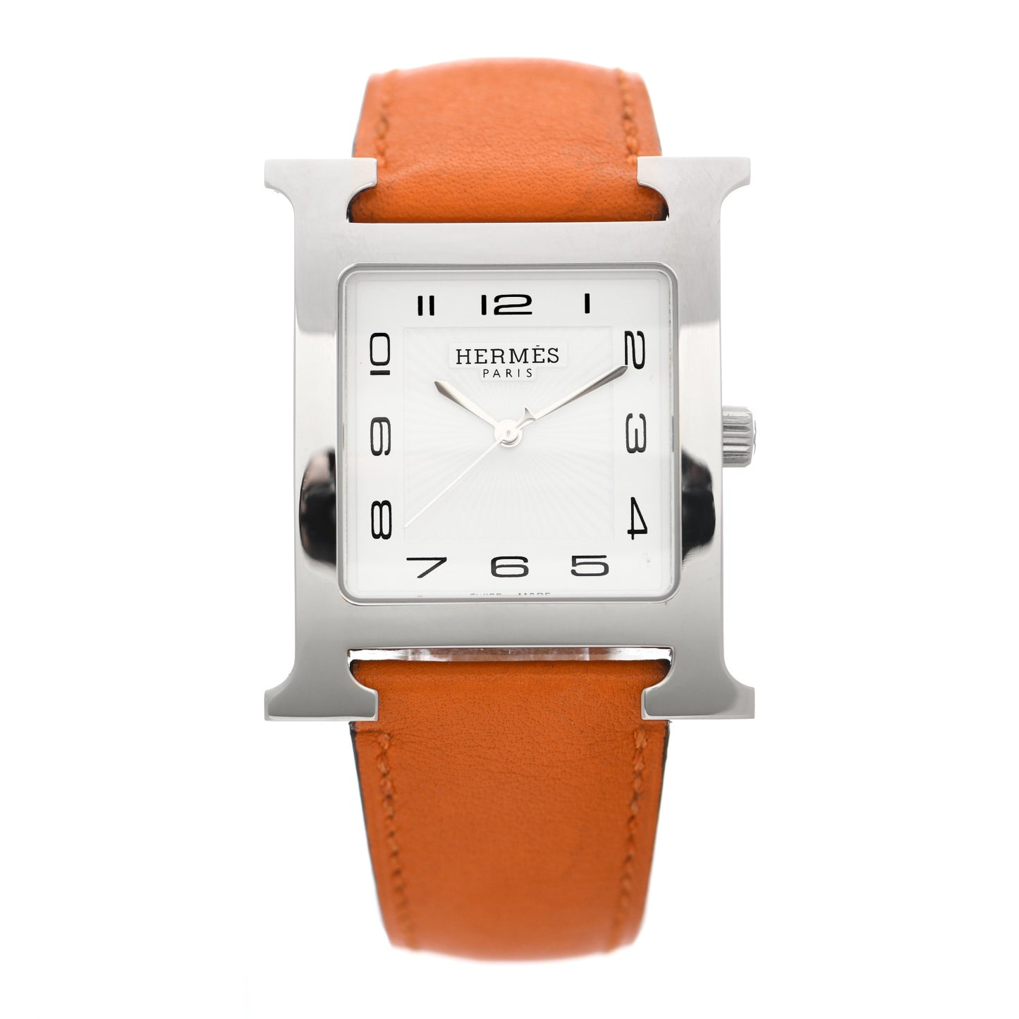 Stainless Steel Swift 30.5mm Heure H Hour Quartz Watch Orange