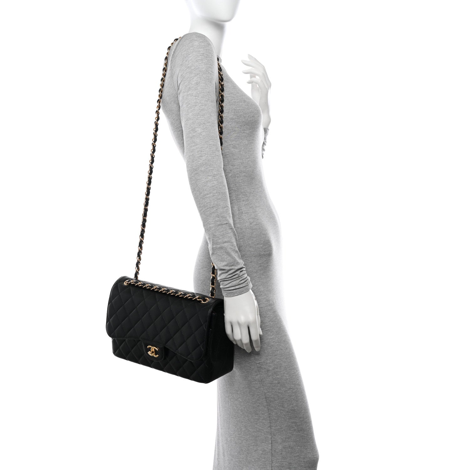 Chanel Caviar Quilted Jumbo Double Flap Black 2 of 15