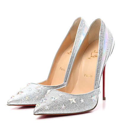 Christian Louboutin Lurex Metallic Specchio Studded Wonder 120 Pumps 39 Silver 3 of 7
