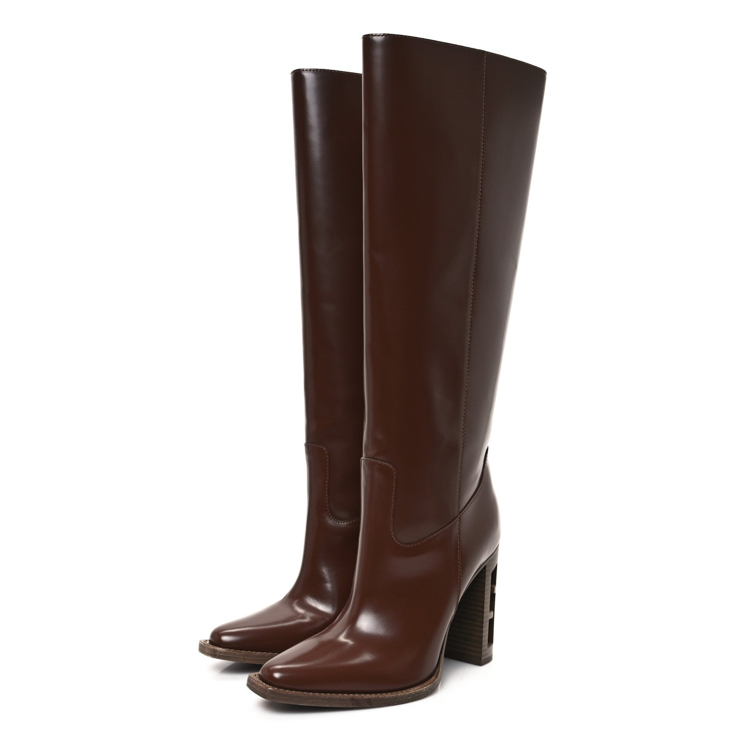 Fendi Vitello Abrasivato 110mm Cut Baguette Knee Boots 36.5 Cuoio 4 of 9