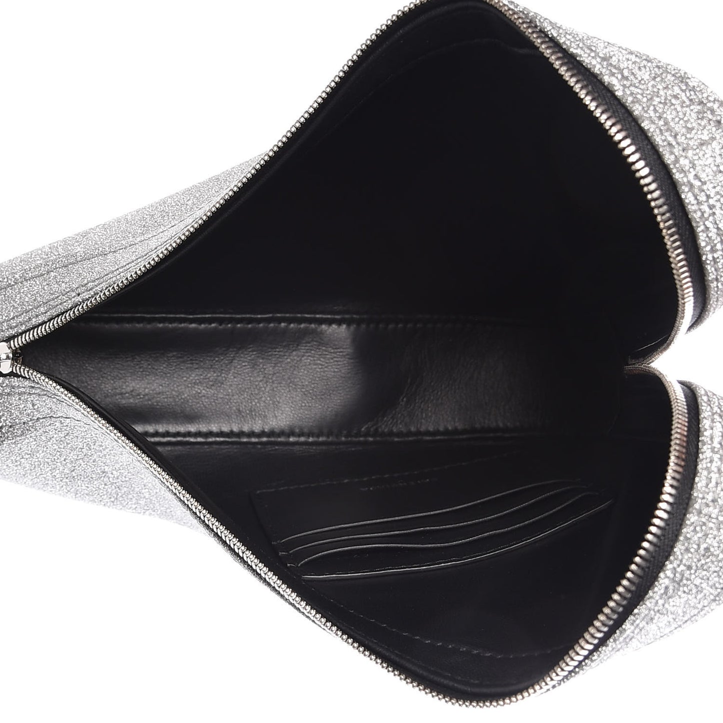 Glitter M Triangle Pouch Argent Black