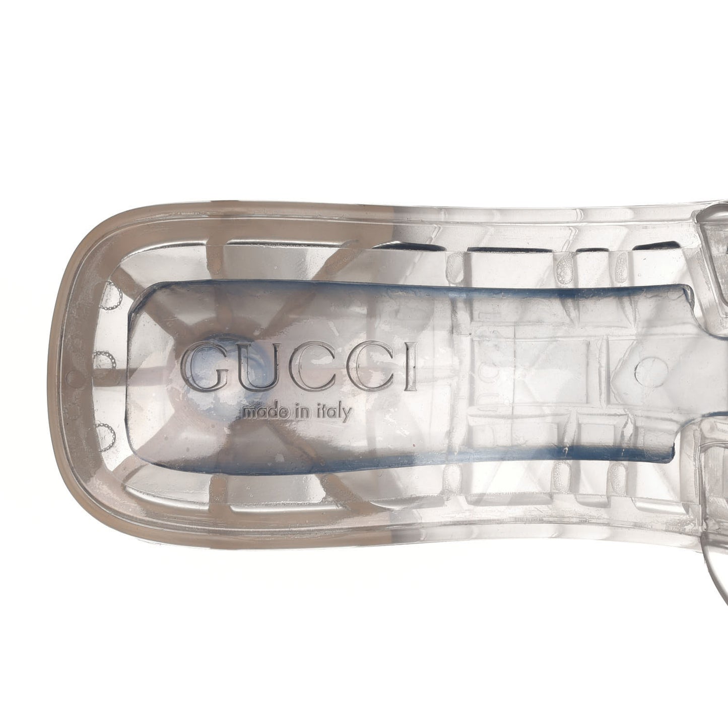 Rubber Gucci Logo Womens Platform 20/60mm Slide Sandals 38 Transparent