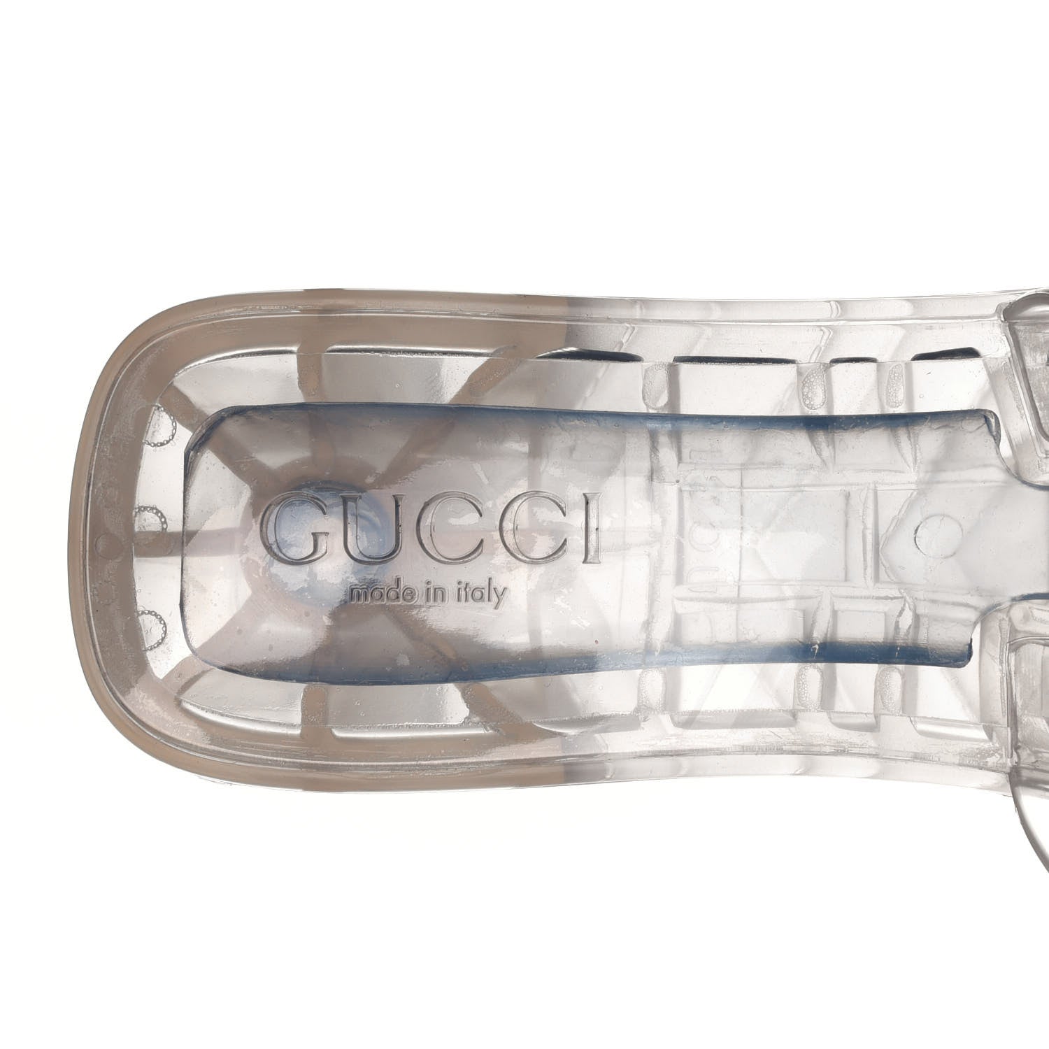 Gucci Rubber Gucci Logo Womens Platform 20/60mm Slide Sandals 38 Transparent 7 of 8